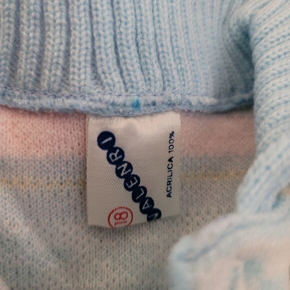 Vintage Spain import 80's sweater geometric pastel - Picture 6 of 6